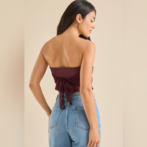 Altar’d State Jasmine Suede Lace Tube Top - Picture 3 of 7